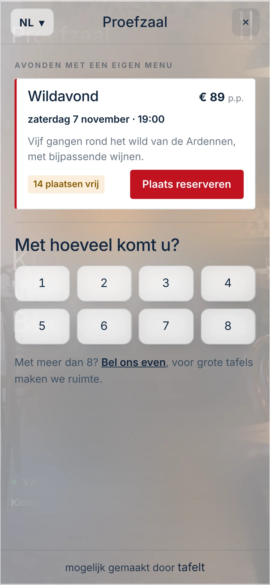 De boekflow: de Wildavond boven het gewone reserveren